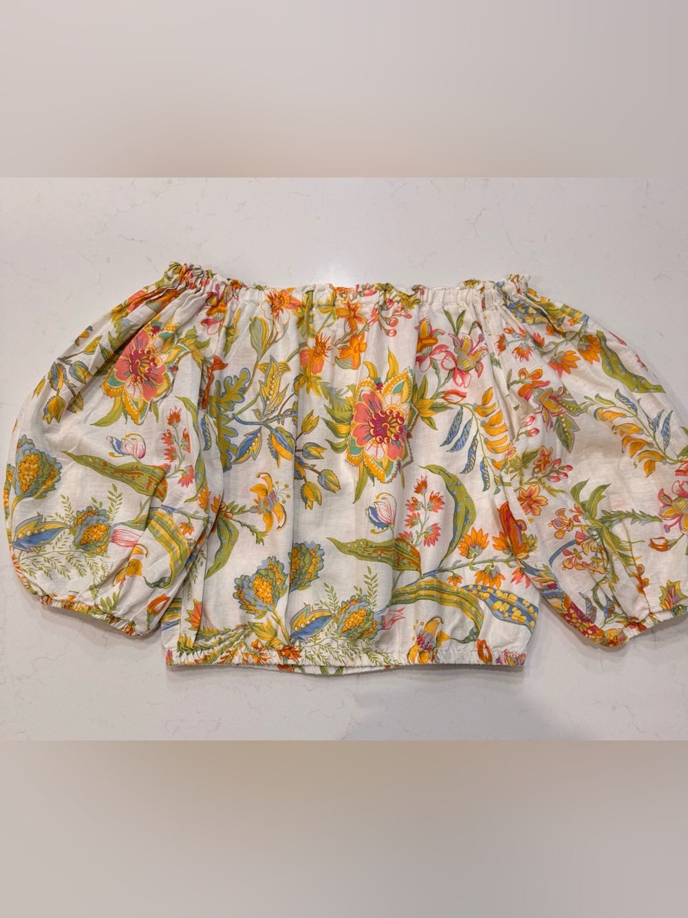 EUC – Rachel Zoe Floral Off Shoulder Balloon Sleeve Blouse – Medium - Picture 3 of 9